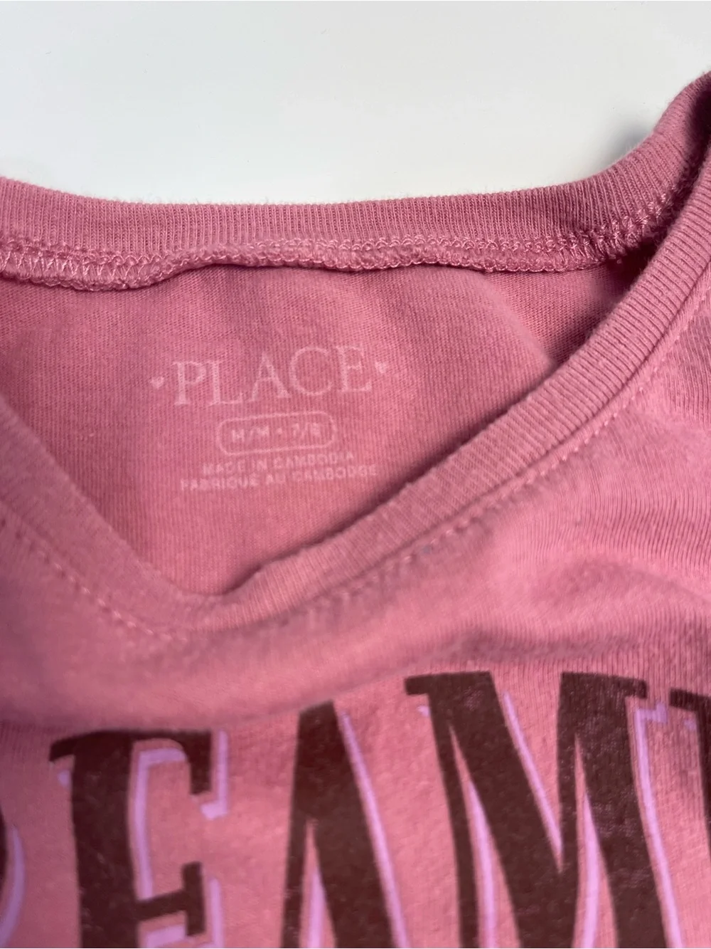The Children’s Place. - Kids Pink Graphic Tee - Dreamer Floral Bow Design size 8